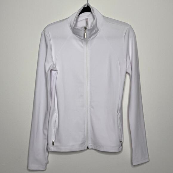 White Full Zip Athleisure Jacket - Ebb & Flow - Size L - Picture 1 of 5